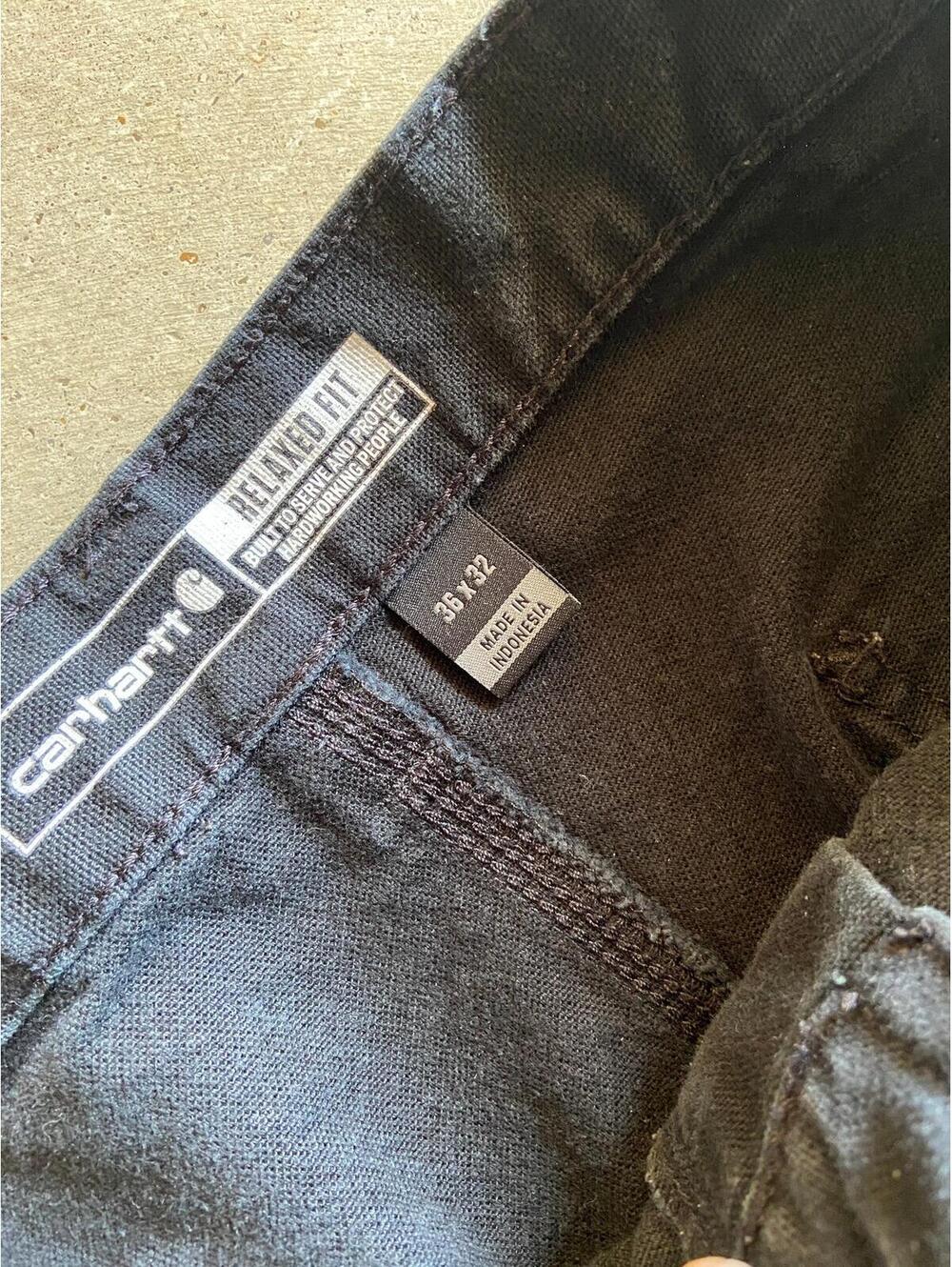 Carhartt Ash Black Faded Canvas Work Pants Sz 36x32 - Picture 5 of 5